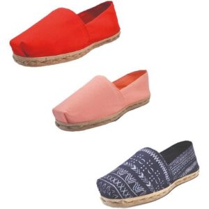 Tripack Alpargata Rojo, Coral Y Azul Étnico
