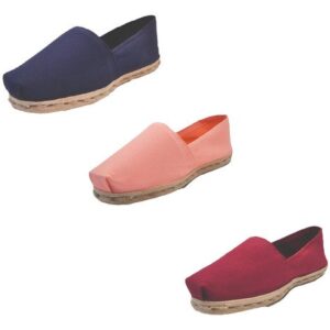 Tripack Alpargata Azul Marino, Coral Y Burdeo