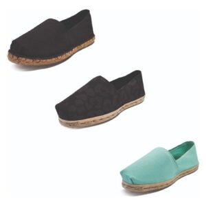 Tripack Alpargata Negro Goma, Animal Pr Neg Y Turquesa