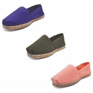 Tripack Alpargata Morado, Verde Militar Y Coral
