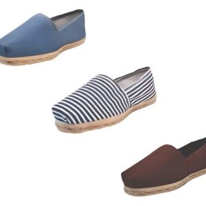Tripack Alpargata Mezclilla, Ray Azul/blanco Y Café
