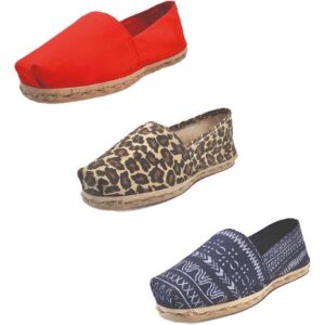 Tripack Alpargata Rojo, Animal Print Y Azul Étnico