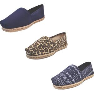 Tripack Alpargata Azul Marino, Animal Print Y Azul Étnico