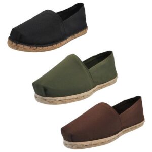 Tripack Alpargata Negro Goma, Café Y Verde Militar