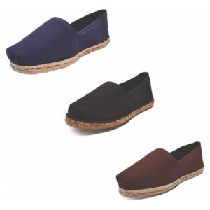 Tripack Alpargata Azul Marino, Negro Goma Y Café