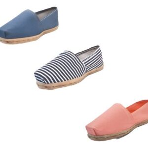 Tripack Alpargata Mezclilla, Ray Azul/blanco Y Coral