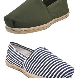 Pack Alpargata Rayado Azul/blanco - Verde Militar