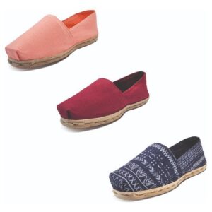 Tripack Alpargata Coral, Burdeo Y Azul Étnico
