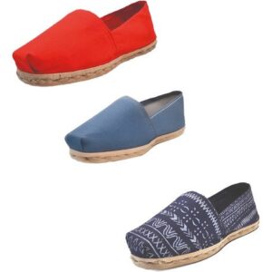 Tripack Alpargata Rojo, Mezclilla Y Azul Étnico