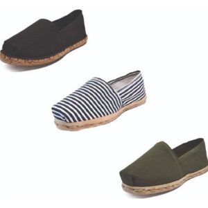Tripack Alpargata Negro Goma, Ray Azul/bla Y Verde Militar