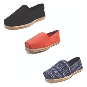 Tripack Alpargata Negro, Terracota Y Azul Étnico