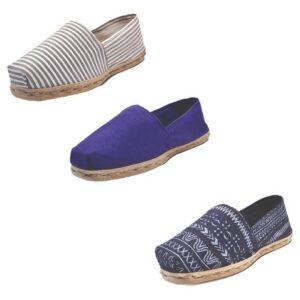Tripack Alpargata Ray Gr/blan, Morado Y Azul Étnico