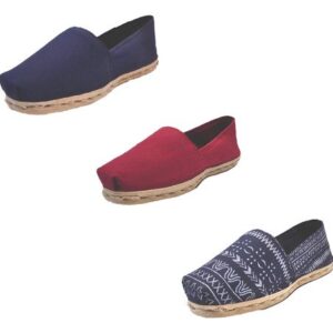 Tripack Alpargata Azul Marino, Burdeo Y Azul Étnico