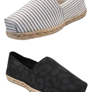 Pack Alpargata Rayado Gris/blanco - Animal Print Negro
