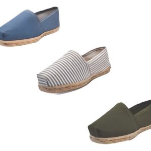 Tripack Alpargata Mezclilla, Ray Gris/blanco Y Verde Militar