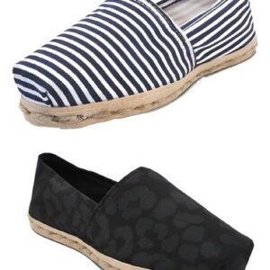 Pack Alpargata Rayado Azul/blanco - Animal Print Negro