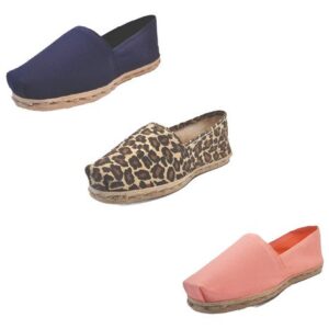 Tripack Alpargata Azul Marino, Animal Print Y Coral