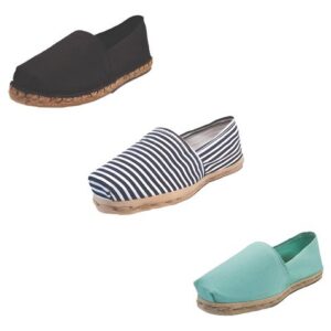 Tripack Alpargata Negro Goma, Ray Azul/blanco Y Turquesa