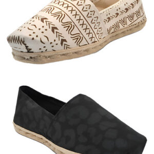 Pack Alpargata Animal Print Negro - Crudo Étnico