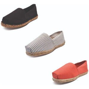 Tripack Alpargata Negro Goma, Ray Gris/blanco Y Terracota