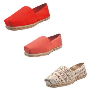 Tripack Alpargata Rojo, Terracota Y Crudo Étnico