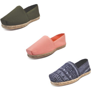 Tripack Alpargata Verde Militar, Coral Y Azul Étnico