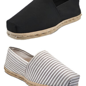 Pack Alpargata Negro - Rayado Gris/blanco