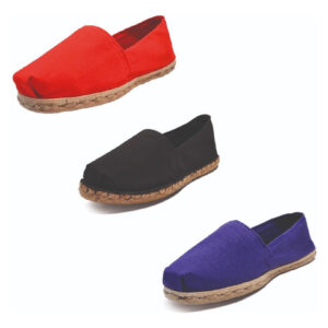 Tripack Alpargata Rojo, Negro Goma Y Morado