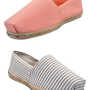 Pack Alpargata Rayado Gris/blanco - Coral