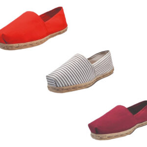 Tripack Alpargata Rojo, Ray Gris/blanco Y Burdeo