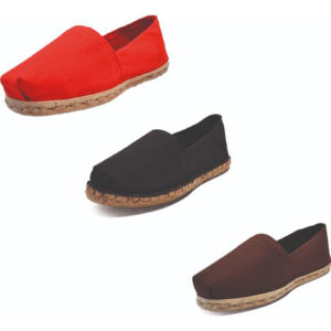 Tripack Alpargata Rojo, Negro Goma Y Café