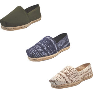 Tripack Alpargata Verde Militar, Azul Étnico Y Crudo Étnico