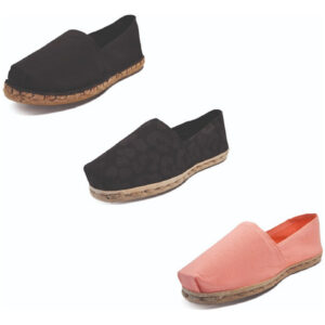 Tripack Alpargata Negro Goma, Animal Pr Neg Y Coral