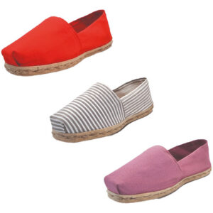 Tripack Alpargata Rojo, Ray Gris/blanco Y Jacarandá