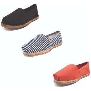 Tripack Alpargata Negro Goma, Ray Azul/blanco Y Terracota
