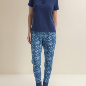 Pijama Mujer Lady Genny J-739 Cotton Estampado Azul M
