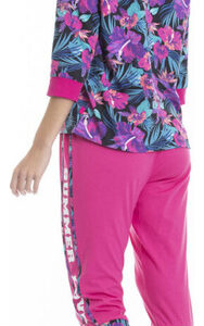 Pijama Cotton Mujer J-809 Lady Genny Fucsia Floreado M