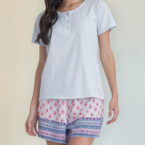 Pijama Mujer Lady Genny J-731 Cotton & Viscosa Celeste Xl