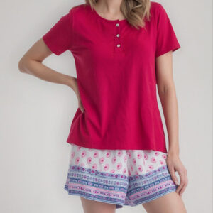 Pijama Mujer Lady Genny J-731 Cotton & Viscosa Burdeo Xl