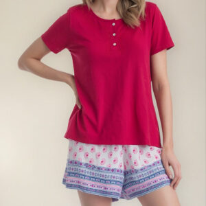 Pijama Mujer Lady Genny J-731 Cotton & Viscosa Burdeo L
