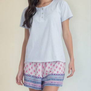 Pijama Mujer Lady Genny J-731 Cotton & Viscosa Celeste M
