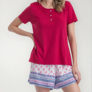 Pijama Mujer Lady Genny J-731 Cotton & Viscosa Burdeo M