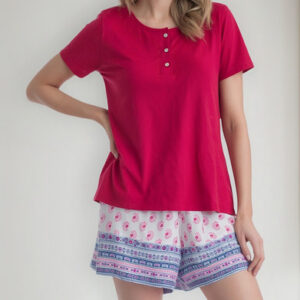 Pijama Mujer Lady Genny J-731 Cotton & Viscosa Burdeo S