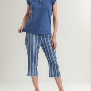Pijama Mujer Lady Genny J-805 Cotton & Viscosa Azul M
