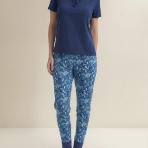 Pijama Mujer Lady Genny J-739 Cotton Estampado Azul Xl